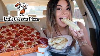 My First Time Trying Little Caesars Pizza Mukbang!