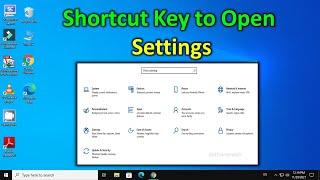 Shortcut Key to Open Settings In Windows 10