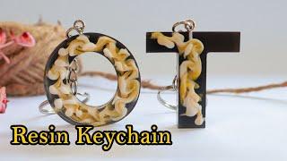 How to make letter keychains with resin for Beginners | resin art alphabet keychain tutorial