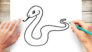 How to Draw a Cartoon Snake for Beginner