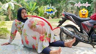 drama parodipompa perut pake knalpot motor jadi ibu hamil besar