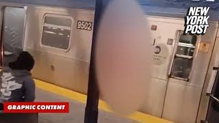 Horrific video shows suspect watching woman burn to death in F train car after he set her on fire