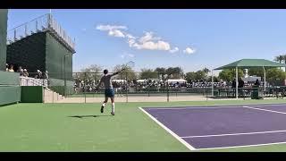 (4K Court view) Lorenzo Musetti Practice session at BNP Paribas Indian wells 2025