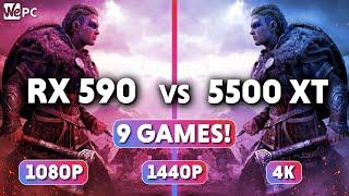 AMD Radeon RX 590 vs RX 5500 XT Benchmark In 9 Games 1080p, 1440p, 4K