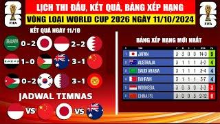 Lịch Thi Đấu, Kết Quả, Bảng Xếp Hạng Vòng Loại Thứ Ba World Cup 2026 Khu vực Châu Á Ngày 11/10/2024