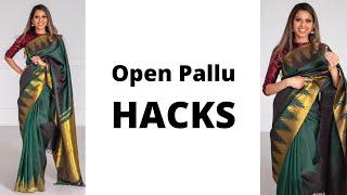Saree Hacks: How to Wear Open Pallu | How to Wear Saree for Beginners | Tia Bhuva