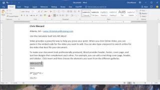 Turn on the calculator built into Microsoft Word by Chris Menard