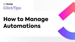 How to Manage Automations