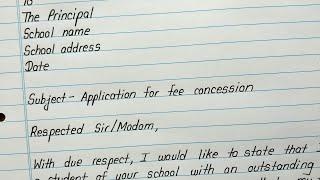 Application for fee concession || Application to the principal for full fee concession