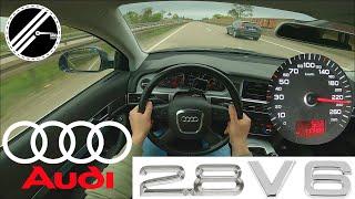 Audi A6 2.8 FSI V6 Avant C6 190 PS High Speed Test Drive German Autobahn With No Speed Limit POV