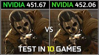 Nvidia Drivers 451.67 Vs 452.06 Test in 10 Games