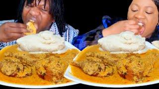 My husband's friend surprised me on this Asmr African food mukbang challenge with fufu and egusi