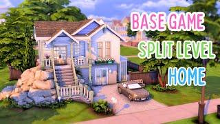 Base Game Split Level Home // The Sims 4 Speed Build