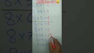 Multiples of 8#shorts #maths #math #mathmatics #multiple