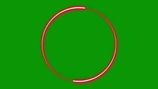 Red Circle Turning - Neon Effect - on Green Screen No Copyright