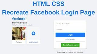 How to Create the Facebook Login Page with HTML CSS