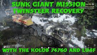 SnowRunner Sunk Giant Mission With The Kolob 74760 And Lo4f