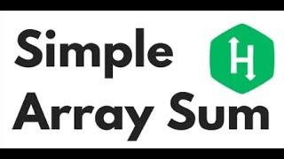 002 Algorithms | Simple Array Sum | Hackerrank Solution | Python