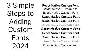 How To Add Custom Fonts In React Native Android and IOS