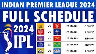 IPL 2024 Schedule: Indian Premier League 2024 Schedule, dates, venues & timings | IPL Schedule 2024