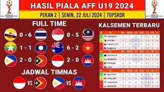 Hasil Terbaru Piala AFF U-19 Hari Ini - Singapura vs Malaysia u19 - Klasemen Piala AFF U19 2024