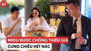 Midu được chồng thiếu gia cưng chiều hết nấc: Tự tay chọn bánh cho vợ, “tháp tùng” bà xã mọi lúc