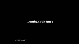 Lumbar puncture   Back and Spinal Cord