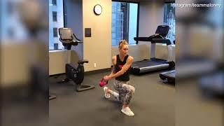 Lara Trump demonstrates a workout that keeps her toned and fit