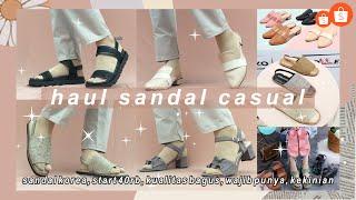 SHOPEE HAUL SANDAL CASUAL KEKINIAN UNTUK HANGOUT MURAH MERIAH START 40RBAN