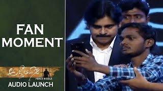 Fan Takes Selfie With Pawan Kalyan @ Agnyaathavaasi Movie Audio Launch