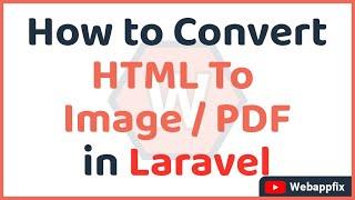 How to Convert HTML to Image in Laravel 9 | Laravel HTML to PDF | Laravel Snappy PDF With Image