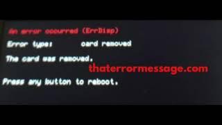 An error occurred (ErrDisp) - Nintendo