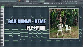 Bad Bunny - DtMF (MIDI + FLP) (FL Studio Piano Tutorial / Cover)