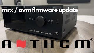 Firmware Update Procedure – Anthem MRX 540 8k / MRX 740 8k / MRX 1140 8k / AVM 70 8k / AVM 90 8k