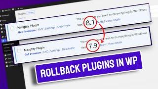 Rollback/Downgrade Themes and Plugins in WordPress for FREE!