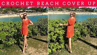 Boho Beach Vibes: Crochet V-Neck Swimsuit Cover-Up! 