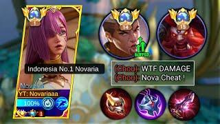 THIS NOVARIA BUILD & EMBLEM EASY COUNTER META CHOU DAMAGE IN SOLO RANKED | MOBILE LEGENDS BANG BANG