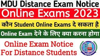 MDU Distance Online Exam Notice 2023 | Mdu Distance Exam Notice | Mdu Distance Online Exam Guideline