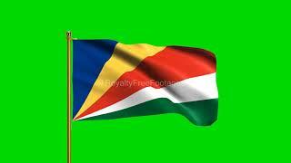 Seychelles National Flag | World Countries Green Screen Flag animation loops | Royalty Free Footages