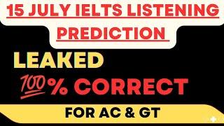 REAL EXAM LISTENING PREDICTION FOR 15 JULY 2023 | LISTENING PRACTICE TEST | ACTUAL LISTENING TEST |