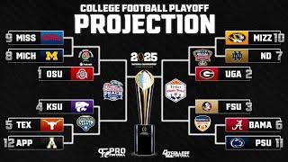 The First Time Ever College Football 12 Team Playoff Projections