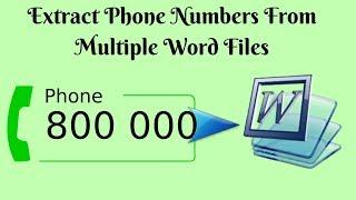 How to extract phone numbers from multiple word files | phone number extractor