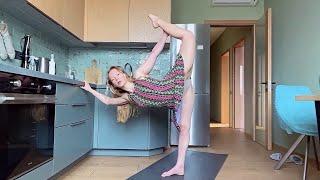 Stretching yoga flow - Stretching  in a Dress at the Kitchen :)