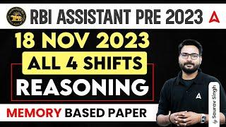 RBI Assistant Analysis 2023 | RBI Assistant Reasoning 18 Nov All Shifts Paper Analysis