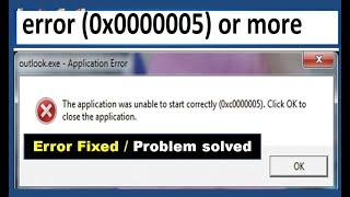 the application was unable to start correctly (0xc00005). click ok to close the application