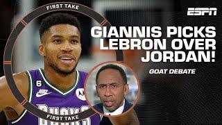 Giannis chooses LeBron over MJ in the GOAT debate  Stephen A. isn't having it! | First Take