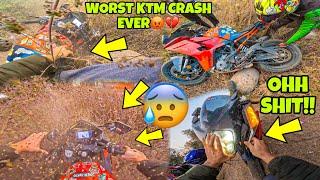 Worst KTM CRASH Ever | Jungle me Crash Hogaya | Full Video Live  Bike Preparation for Ladakh Ride