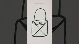 Handbag  drawing from X letter for beginners #handbag#art#drawing#shorts#howto#trending