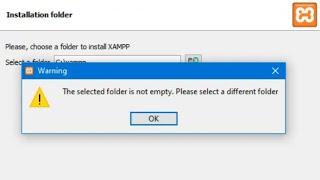 THE SELECTED FOLDER IS NOT EMPTY PADA XAMPP