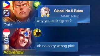 PRANK WRONG PICK TIGREAL IN SOLO RANKED !! THEN SHOWING MY REAL DAMAGE- Mobile Legends